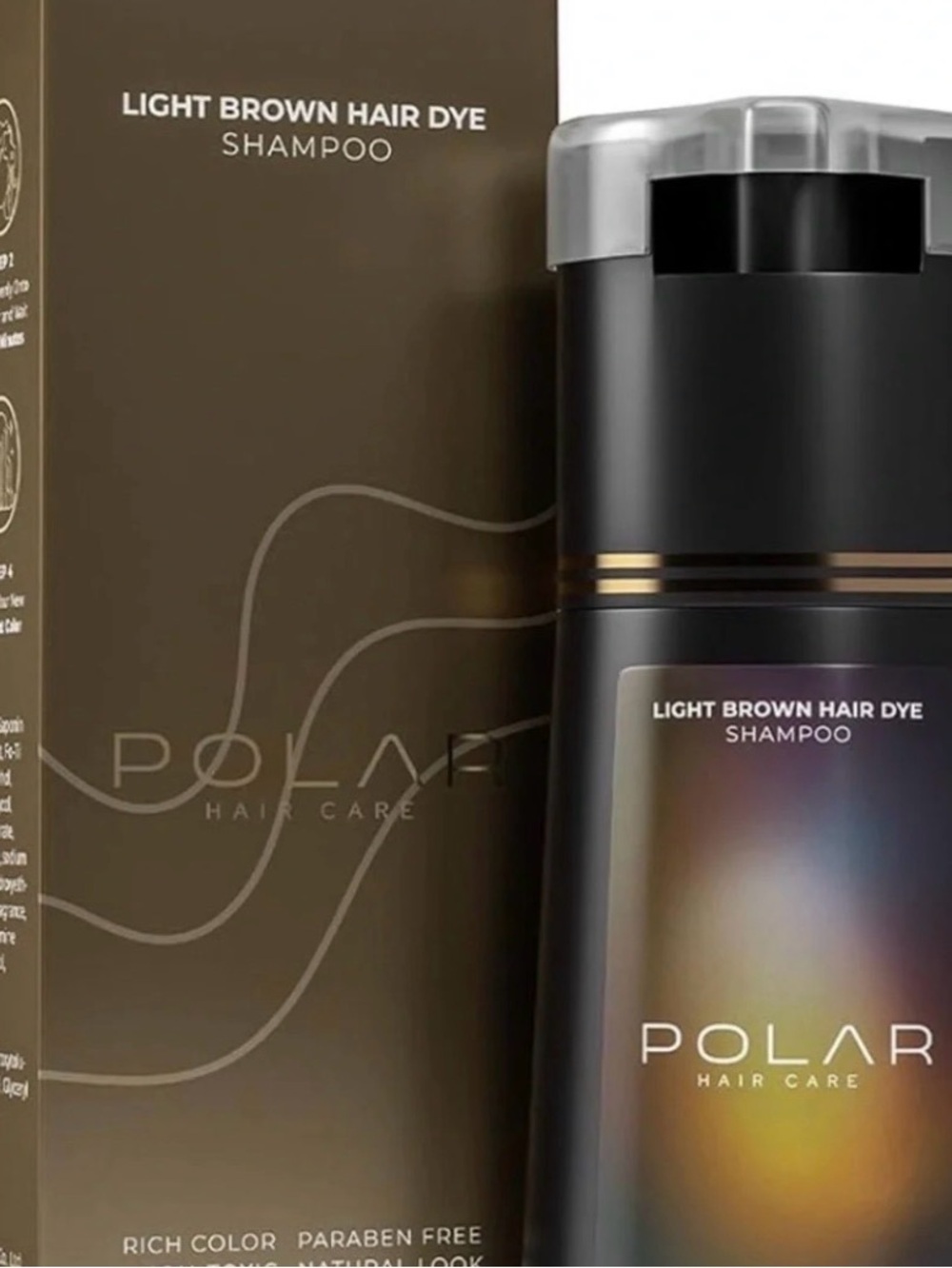 New in Box Polar Hair Care Light Brown Hair Dye Shampoo